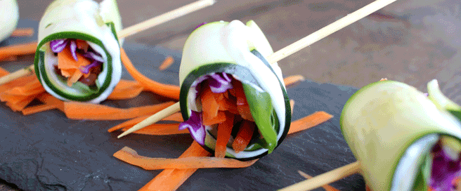 Raw Zucchini Roll-Ups