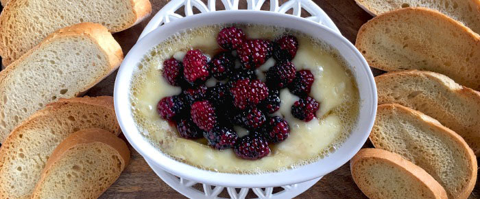 blackberries and honey baked brie